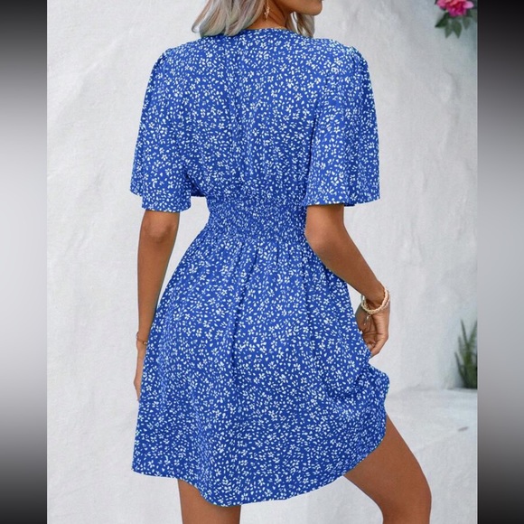 Boho floral print butterfly sleeve mini dress - Picture 5 of 13